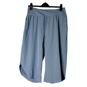 Halara Womens Teal Breezeful High Waist Crossover Capri Pant Sz 16 Baggy Flowy